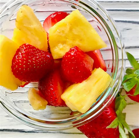 Strawberry Pineapple Fruit Cup Shalom Health By Green Leafy Gal