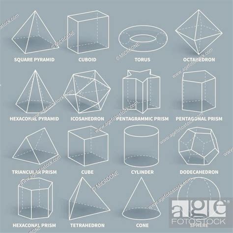 Abstract 3d Math Geometric Outline Shapes Vector Set Geometry Figure