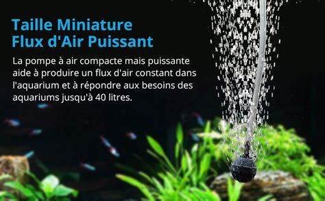 Nicrew Bulleur Aquarium Nano Silent Mini Pompe Air Aquarium Jusqu