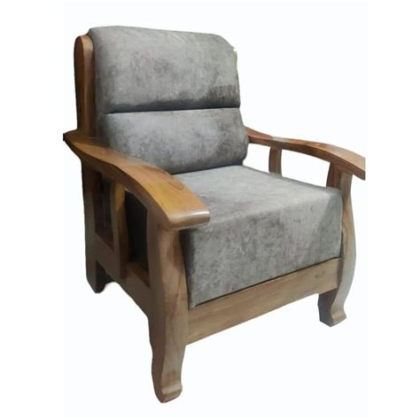 Grey Velvet Teak Wood Sofa Chair With Cushion At Rs 7000 In Ladhaura