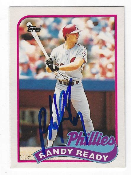 Autographed Randy Ready Philadelphia Phillies Topps Card Main