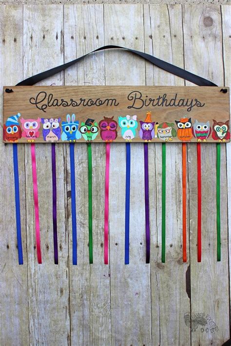 Birthday Calendar Birthday Chart Owls Classroom Decor Etsy Birthday