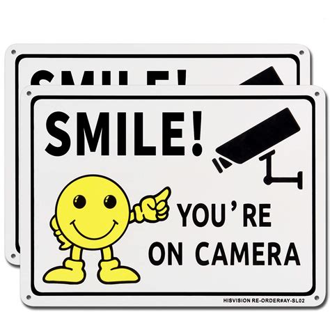 Amazon Smile You Re On Camera Sign 2 Pack HISVISION Video