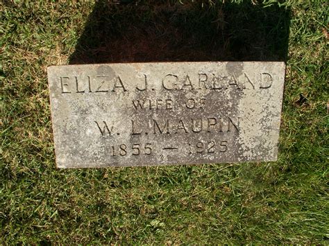 Eliza J Garland Maupin Find A Grave Memorial