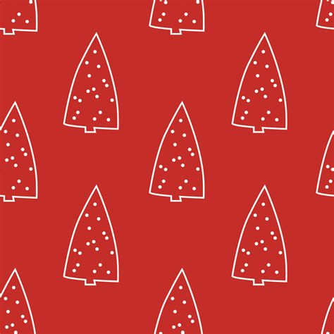 Seamless Pattern with stylized Christmas tree. Holiday winter square pattern. Red background ...