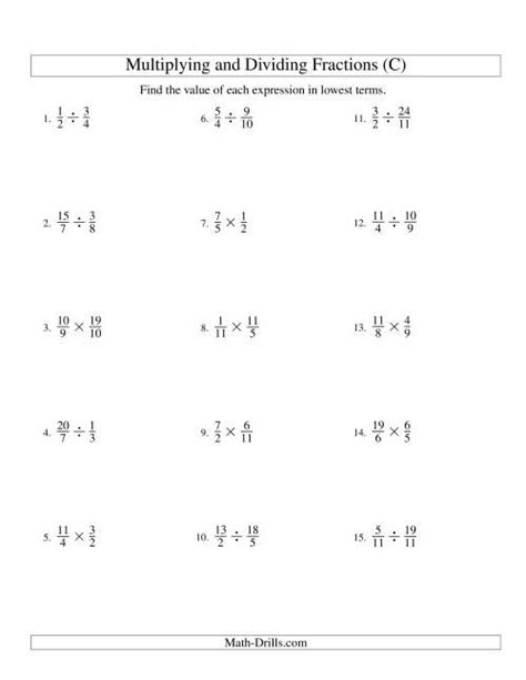 Multiplying And Dividing Proper And Improper Fractions With Some Simplifying Fillable C Artofit