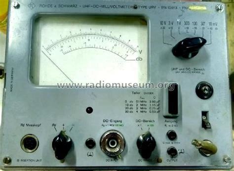 UHF DC Millivoltmeter URV Equipment Rohde Schwarz PTE Radiomuseum Org