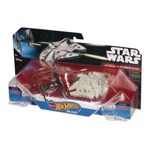 Nave Star Wars Hot Wheels Tie Fighter Vs Millennium Falcon Shopee Brasil