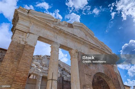 The Porticus Octaviae Ruins In The Heart Of Rome Italy Stock Photo