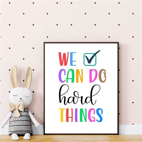 Kids Printable Art: We Can Do Hard Things Kids Wall Art - Etsy