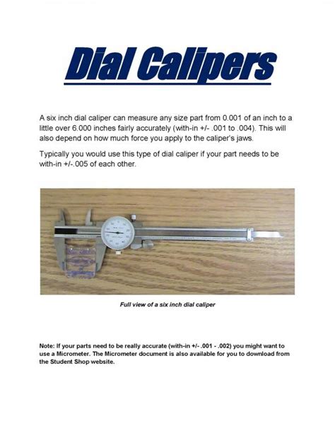 6" Dial Caliper | Pratt Student Shop