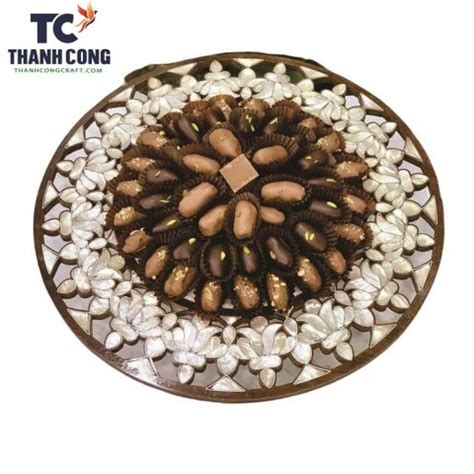 Mop Round Chocolate Tray Hand Made Vietnam Tckit