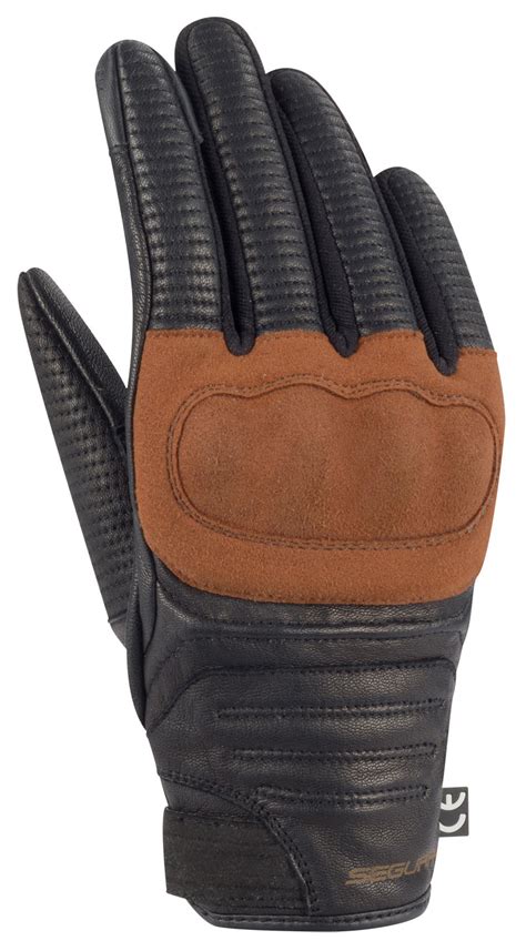 Gants Segura Stoney noir marron gants moto vintage coqués homme