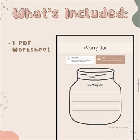 The Worry Jar Worksheet Coping Skills For Kids Counseling Mental Health