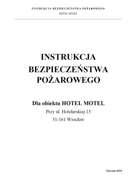 instrukcja bezpieczeństwa pożarowego Firma Ppoż HAZ CON