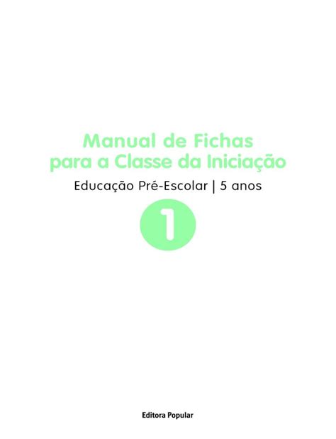 Pdf Manual De Fichas Para A Classe Da Inicia O Pdffernanda Maria