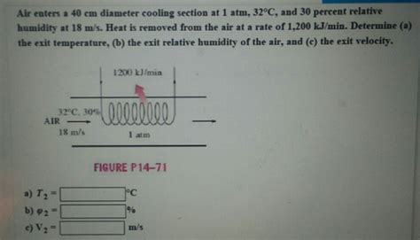 Solved Air Enters A 40 Cm Diameter Cooling Section At 1 Atm Chegg