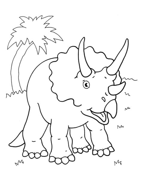 Målarbild En Söt Triceratops Skiv ut gratis på malarbilder se