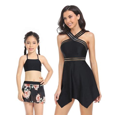 Matching Mommy And Me Two Piece Tankini Swimsuit Set