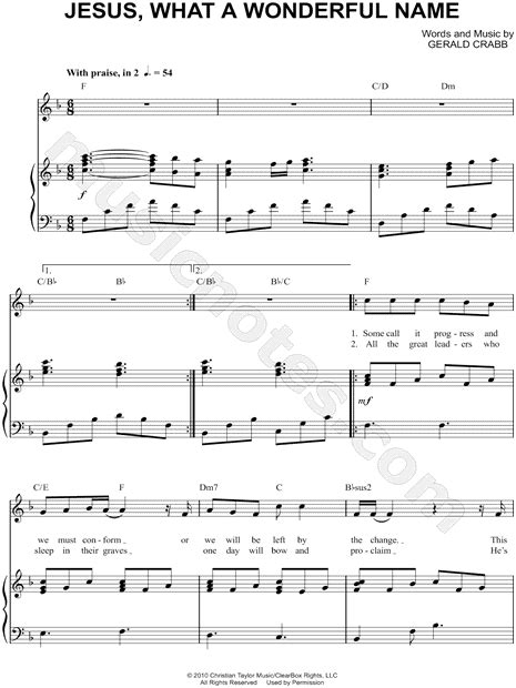 The Nelons Jesus What A Wonderful Name Sheet Music In F Major