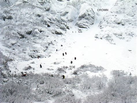 Two Human Triggered Avalanches Tuckerman Ravine Mount Washington