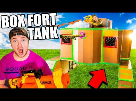 Worlds Biggest Box Fort TANK Working Nerf Blasters More YouTube