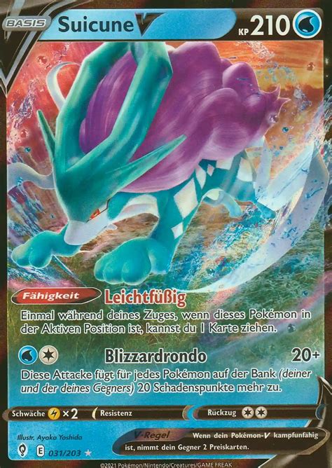 Pokemon Karte Suicune V Aus Drachenwandel Evs