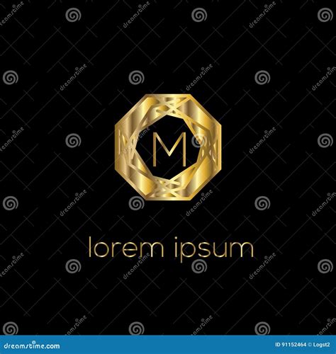 Letra Luxuosa M Logo Vector O Sinal Do Molde Do Logotipo S Mbolo