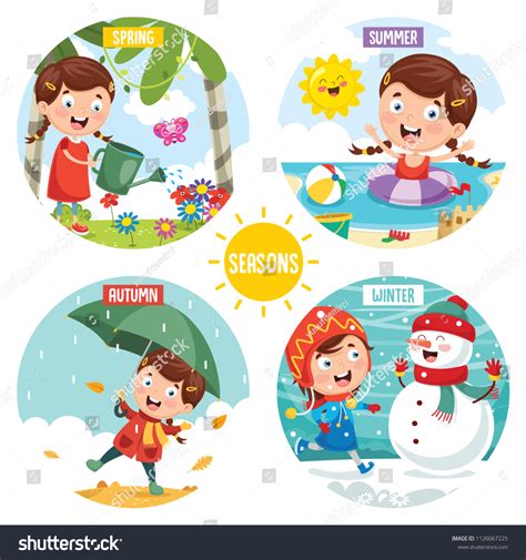 ilustracion vectorial de las temporadas vector de stock libre de