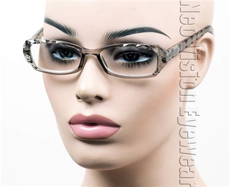 Womens Vintage Style Clear Lens Reading Glasses Reader Crystal Colors