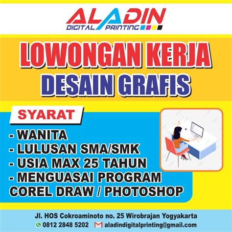 Lowongan Kerja Desainer Grafis Di Aladin Digital Printing Lokerjogja Id