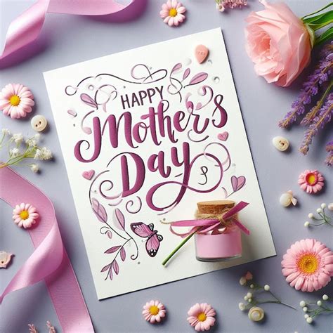 Premium Photo A Card With The Words Happy Mothers Day On It