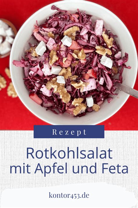 Rotkohlsalat Mit Apfel Feta Und Waln Ssen Rezeptefundus