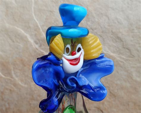 Murano Glass Clown Figurine Talisman Figurine Vintage Clown Figurine Glass Clown Figure