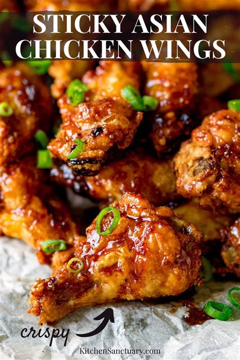 Perfectly Crispy Baked Chicken Wings Smothered In A Sticky Asian Sauce