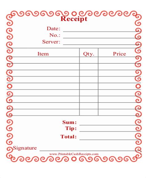 Restaurant Receipt Template Word Fabulous Receipt Forms | The Best Porn ...