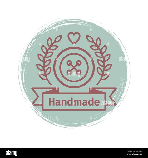 Grunge handmade logo design. Handmade line emblem vector illustration Stock Vector Image & Art ...