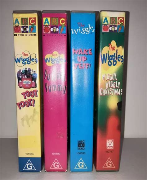 The Wiggles Vhs Video Tape Bundle Lot X4 All Tested Wake Up Jeff Toot Yummy Xmas 2195