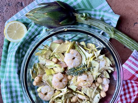 L Insalata Di Carciofi Crudi Ceci E Gamberi Un Ottima Ricetta