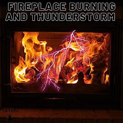 Couter Fireplace Burning And Thunderstorm Thunder And Rain Cozy Cabin