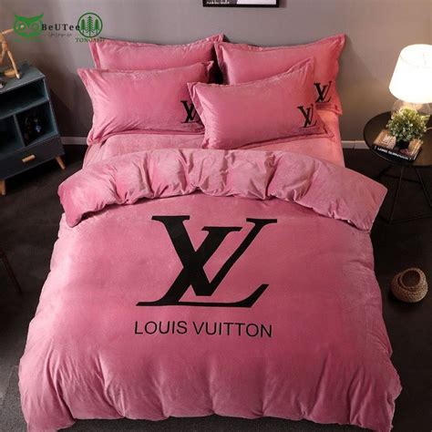 Louis Vuitton Lv Pink Big Logo Bedding Set Owl Fashion Shop