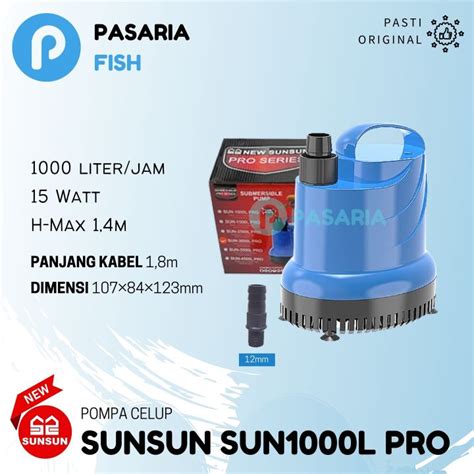 NEW SUNSUN SUN1000 SUN 1000 Liter Per Jam PRO Pompa Celup Kolam