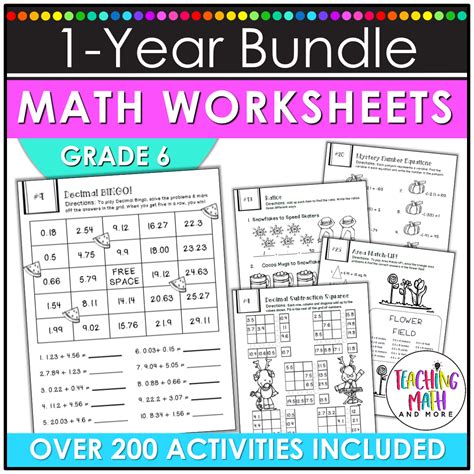 6th Grade Math Worksheets - Teaching Math and More