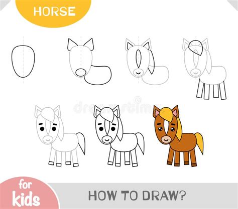 Desenho Cavalo Passo A Passo - Como Desenhar Um Cavalo Para Crianças. Tutorial De Desenho Passo a ...