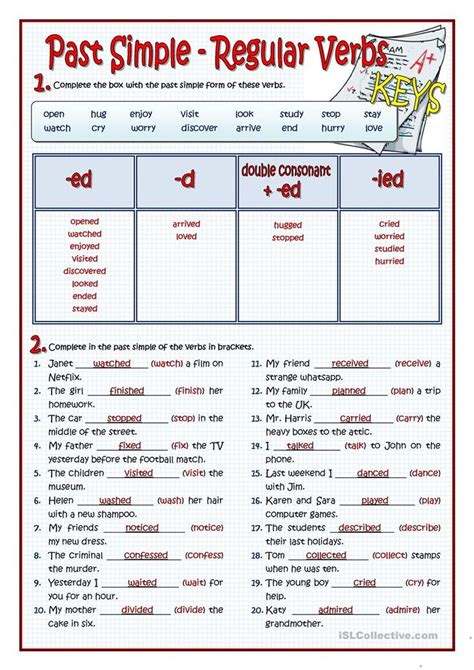 Past Simple Regular Verbs Regular Verbs English Grammar Tenses Nbkomputer