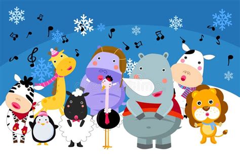 Christmas Singing Animals Stock Illustrations 467 Christmas Singing