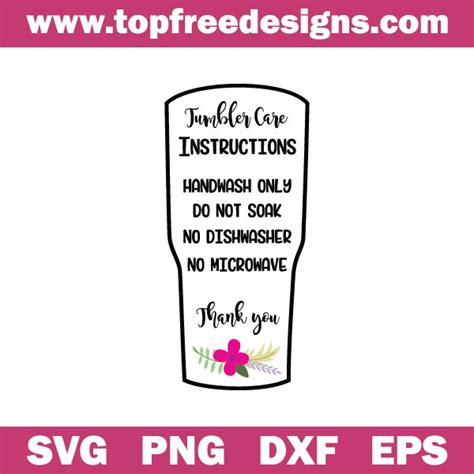 Free Tumbler Care Instructions Svg Topfreedesigns