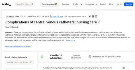 Complications Of Central Venous Catheters Nursing Care Scite Report