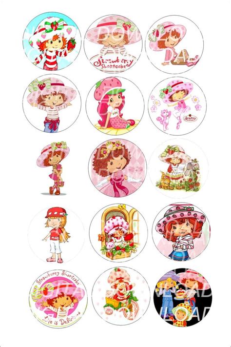 Strawberry Shortcake Bottle Cap Image Sheet Mama Mouse Designs