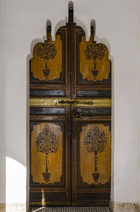 Particular Entrance Arch And Old Arabic Door With Pin Marrakesh